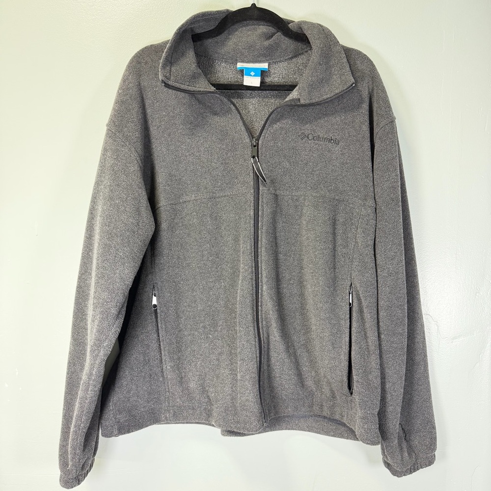 Columbia Heather Gray‎ Full Zip Fleece Jacket Large